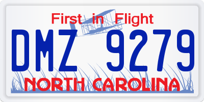 NC license plate DMZ9279