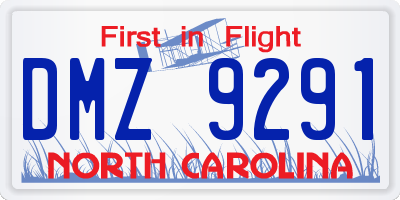 NC license plate DMZ9291