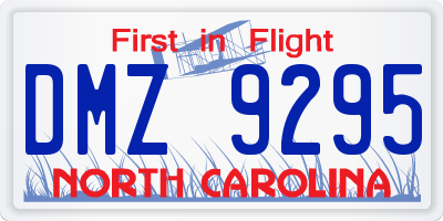 NC license plate DMZ9295