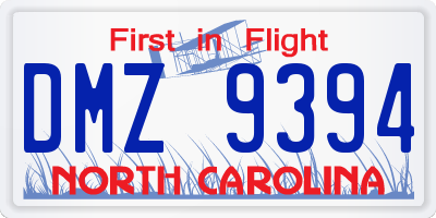 NC license plate DMZ9394