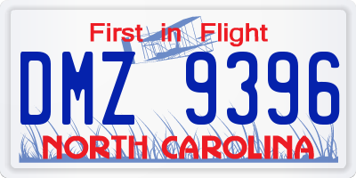 NC license plate DMZ9396