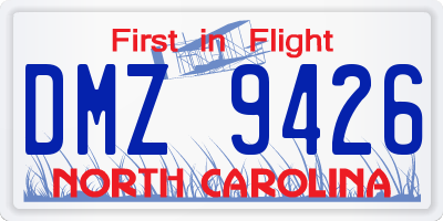 NC license plate DMZ9426