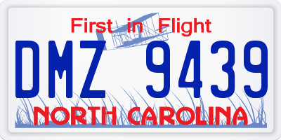 NC license plate DMZ9439