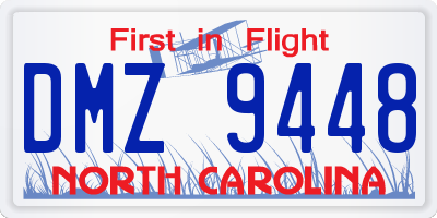 NC license plate DMZ9448