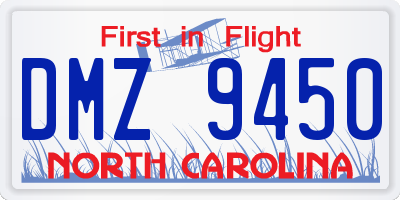 NC license plate DMZ9450