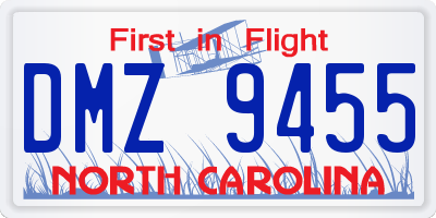NC license plate DMZ9455