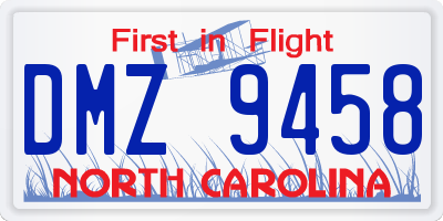 NC license plate DMZ9458