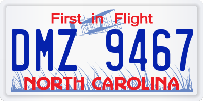 NC license plate DMZ9467