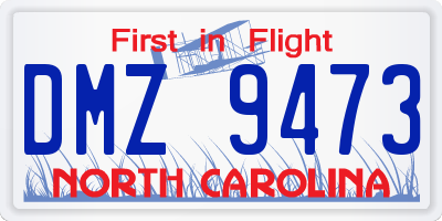 NC license plate DMZ9473