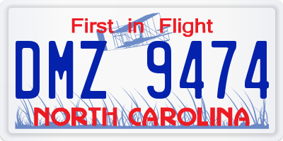 NC license plate DMZ9474