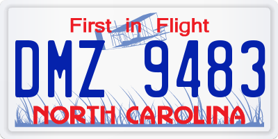 NC license plate DMZ9483