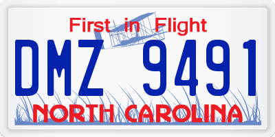 NC license plate DMZ9491