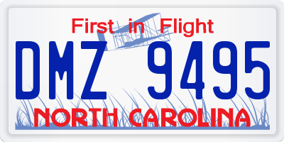 NC license plate DMZ9495