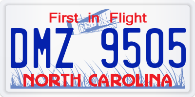 NC license plate DMZ9505