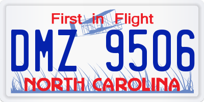 NC license plate DMZ9506