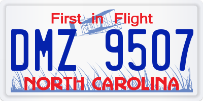 NC license plate DMZ9507