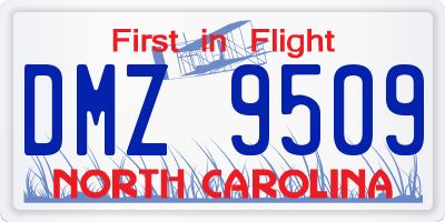 NC license plate DMZ9509
