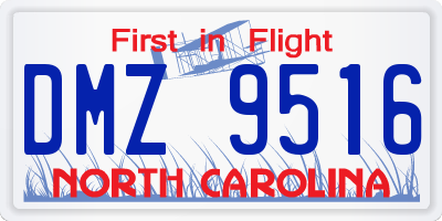 NC license plate DMZ9516