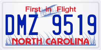 NC license plate DMZ9519