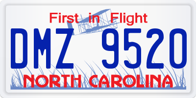 NC license plate DMZ9520