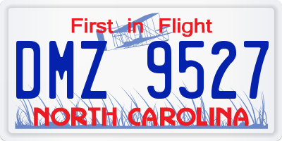 NC license plate DMZ9527