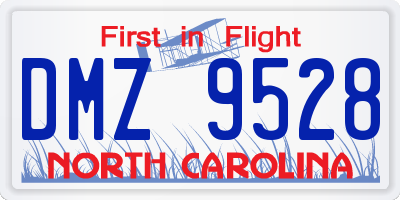 NC license plate DMZ9528
