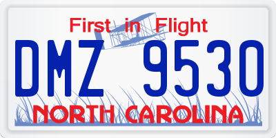 NC license plate DMZ9530
