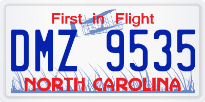 NC license plate DMZ9535