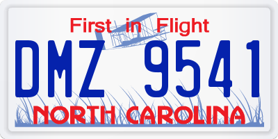 NC license plate DMZ9541
