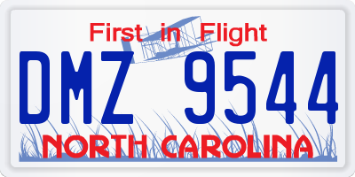 NC license plate DMZ9544