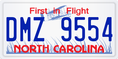 NC license plate DMZ9554