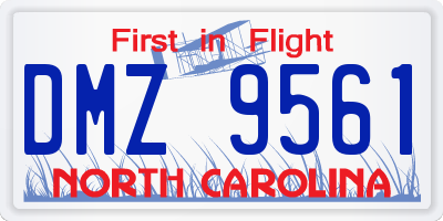 NC license plate DMZ9561