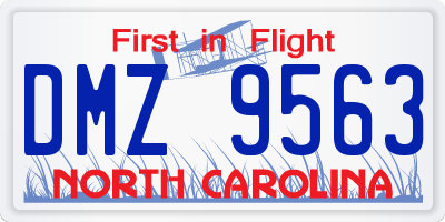 NC license plate DMZ9563