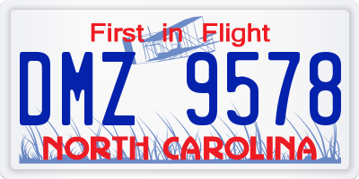 NC license plate DMZ9578