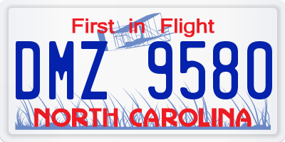 NC license plate DMZ9580