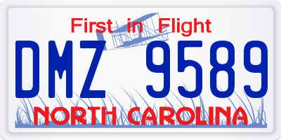 NC license plate DMZ9589
