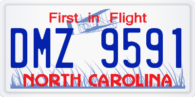 NC license plate DMZ9591