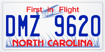 NC license plate DMZ9620