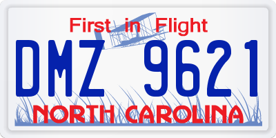 NC license plate DMZ9621