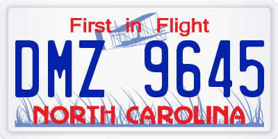 NC license plate DMZ9645