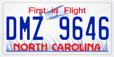 NC license plate DMZ9646