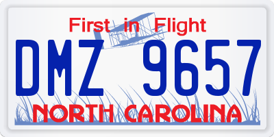 NC license plate DMZ9657