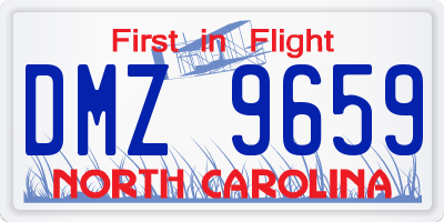 NC license plate DMZ9659