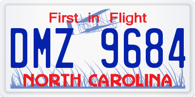 NC license plate DMZ9684