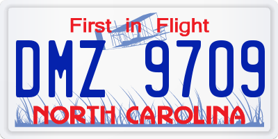 NC license plate DMZ9709