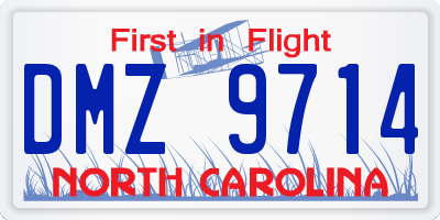 NC license plate DMZ9714