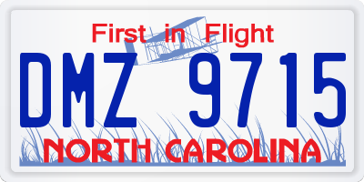 NC license plate DMZ9715