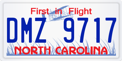 NC license plate DMZ9717