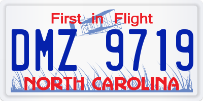 NC license plate DMZ9719