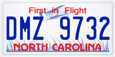 NC license plate DMZ9732